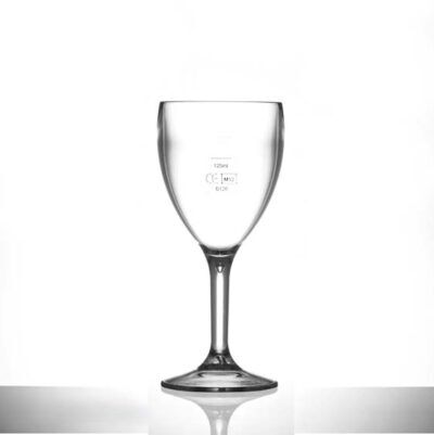 Premium Polycarbonate Plastic 9oz Wine Glass - 12 Pack | Lined @ 125ml