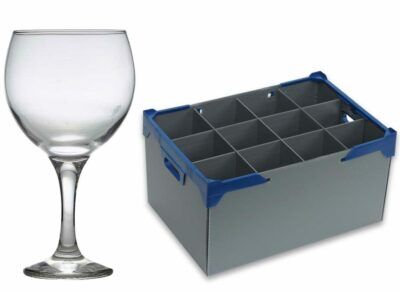 Gin Cocktail Glasses & Glassware Storage Box - Gin and Tonic and glassware storage box