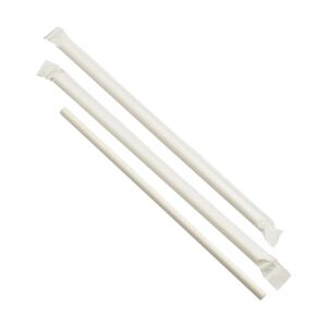 Wrapped White Paper Straws