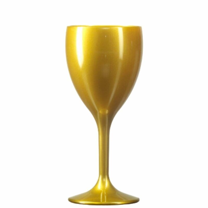 Gold Plastic Wine Glasses