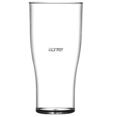 Plastic Pint Glass lined at half pint - 201-1NU BOTH - Glassjacks