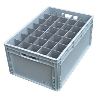 Beer Bottle Crate, Stackable Beer Bottle Container. Grey, Stackable, Tough, 25 Compartments