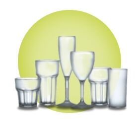 Frosted Plastic Polycarbonate Glasses - Elite