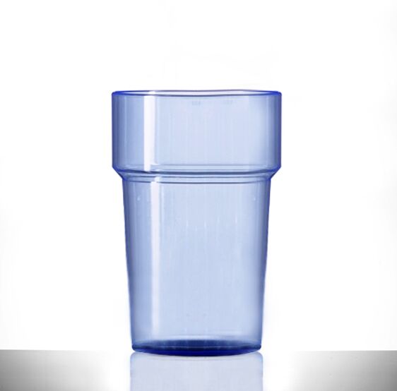 Neon Blue Econ Rigid Half Pint Polystyrene Plastic Tumbler Glass, 284ml / 28.4cl / 10oz - 100 Pack