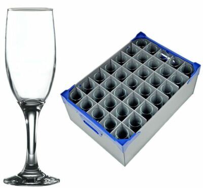 Empire / Misket Champagne Flute 19cl / 6.5oz - 35 Pack and Glassware Storage Box