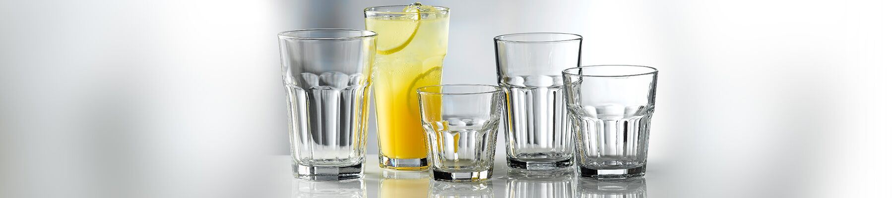 glass tumblers and hiball glasses