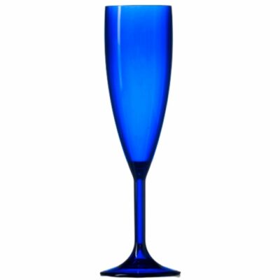 Plastic Polycarbonate Blue Prosecco Champagne Flutes