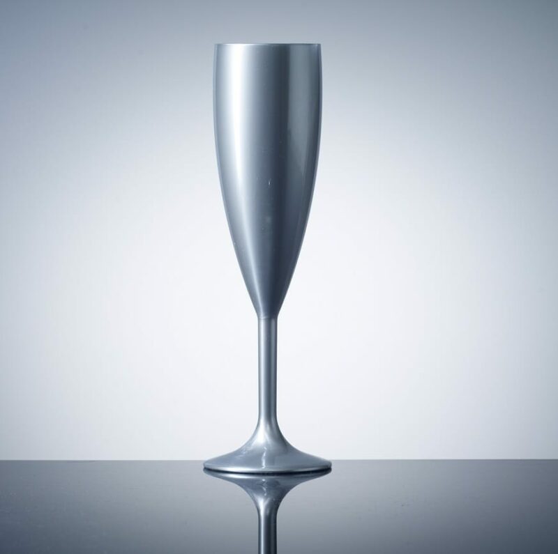 Elite Premium Silver Plastic Champagne Flutes - Reusable - Image 6