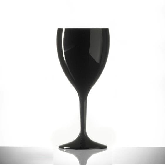 Black Plastic Wine Glass