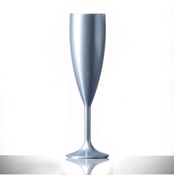 Silver Plastic Champagne Flute | Glassjacks