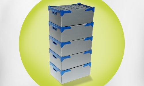 image for Stacking Glass Storage Boxes - Packs of 5