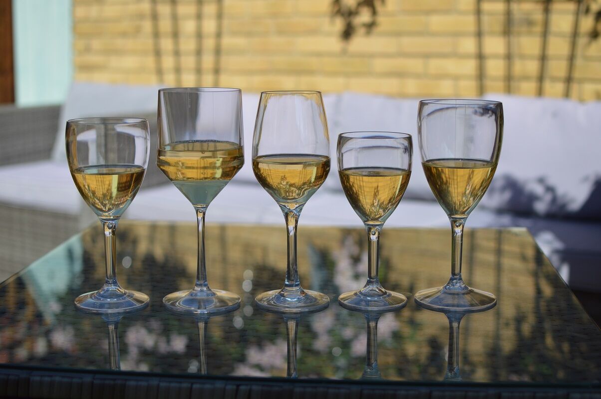 Plastic wine glasses