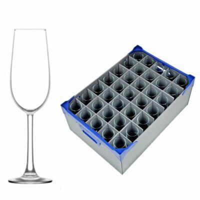 Fully Tempered Sardinia Champagne Flutes and Glassware Storage Box - Glassjack Combo