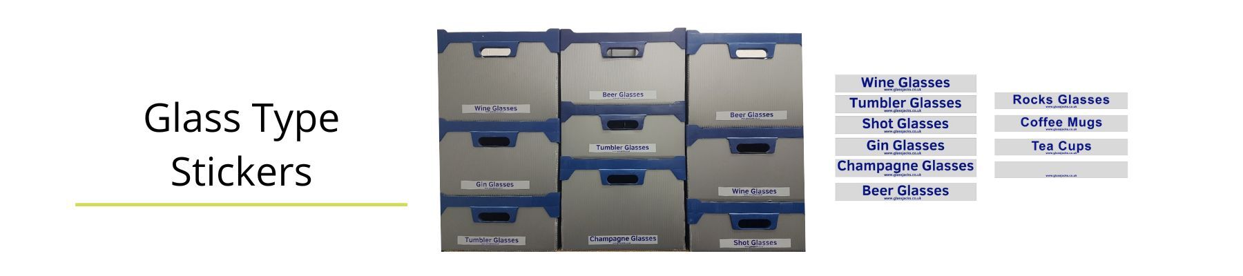 Glassware Identification Type Stickers III