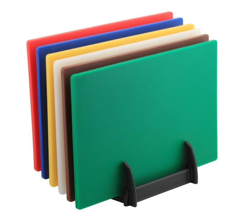 6 Colour (1 of Each) LD Chopping Boards + Rack