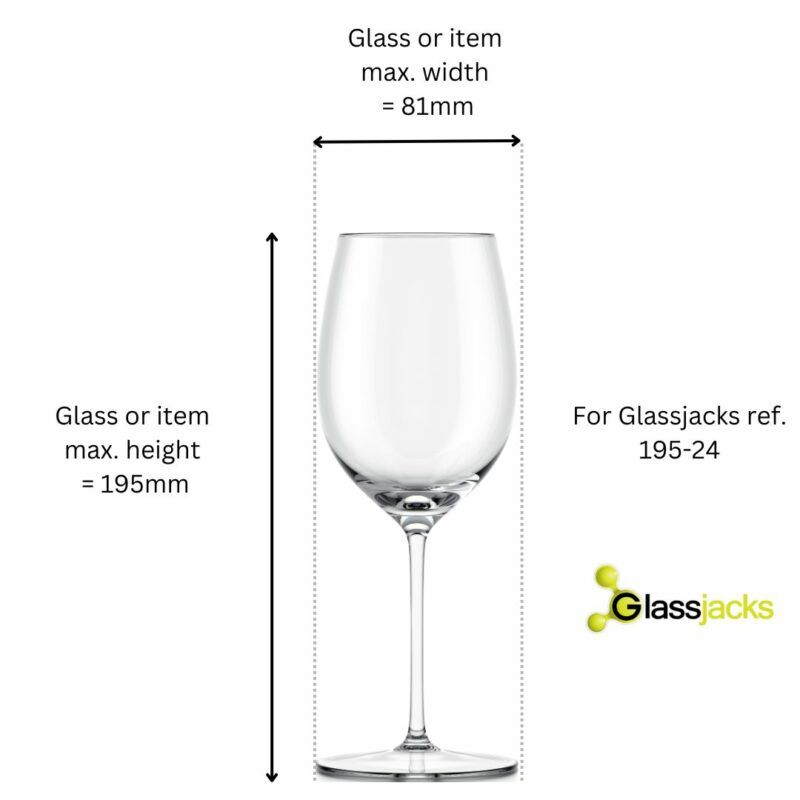 Wine Glass Box, Glass max height 195mm, glass max width 81mm, 24 cells