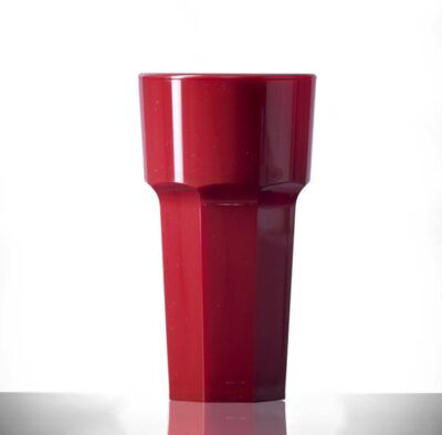 Red plastic hiball tumbler