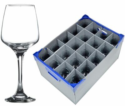 Lal Wine Glass 40cl / 14oz - 20 Pack and Glassware Storage Box