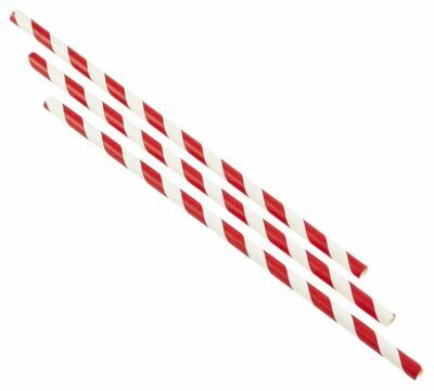 Paper Straws Red and White Stripes