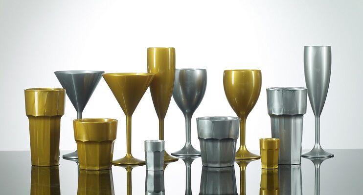 Plastic Glassware - Gold and Silver Glasses