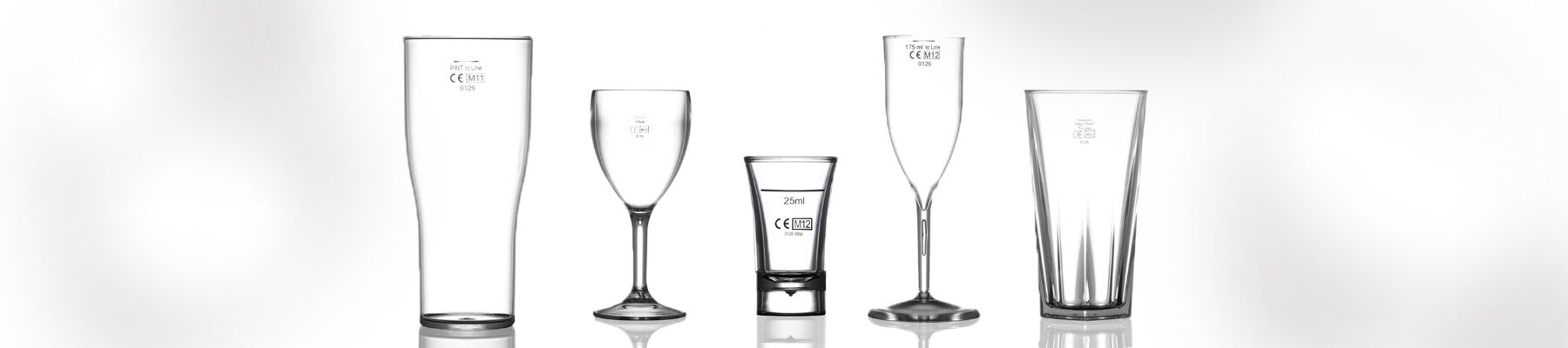 ce marked and lined plastic glasses