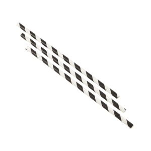 Small Paper Straws Black and White Stripes 14cm (500pcs)