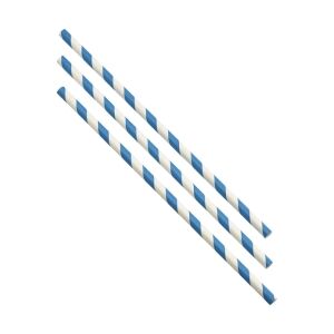 Paper Straws Blue and White Stripes 20cm (500pcs)