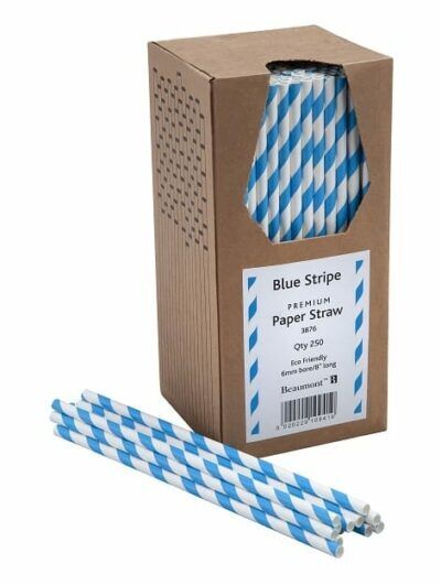 Blue & White Stripe Paper Straws