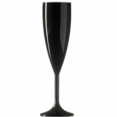 Black Polycarbonate Plastic Champagne Prosecco Flutes