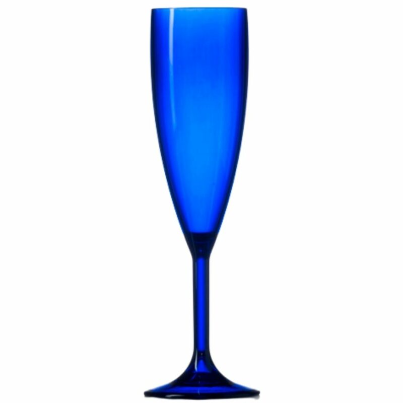 Plastic Polycarbonate Blue Prosecco Champagne Flutes