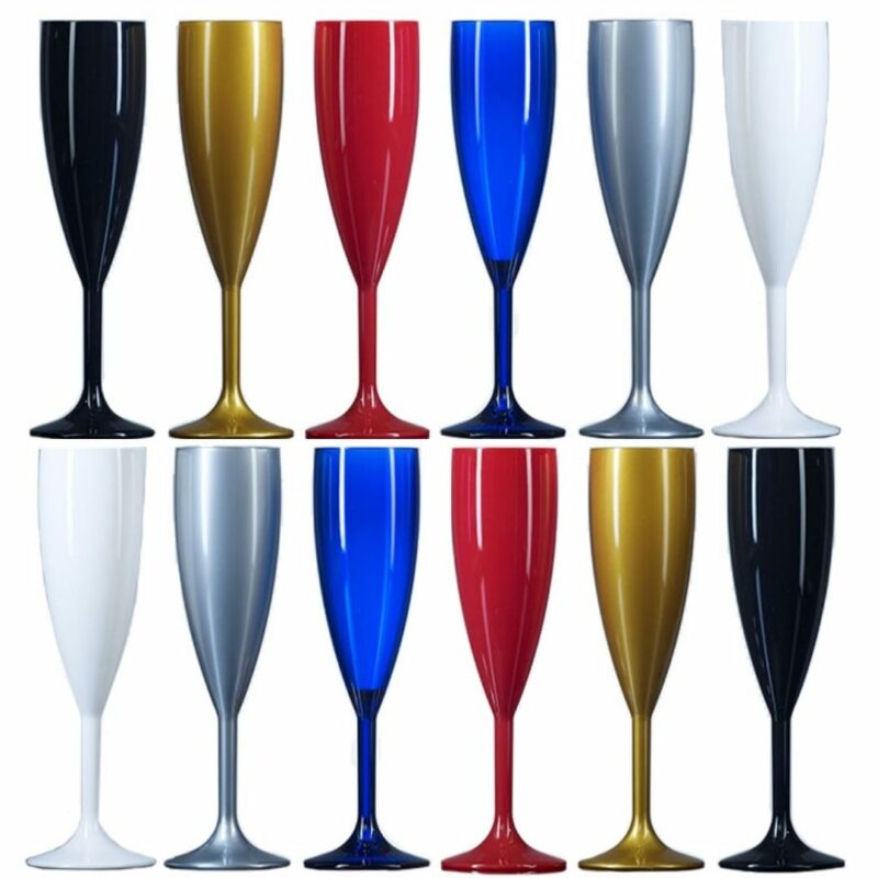 Coloured Plastic Champagne Prosecco Flutes