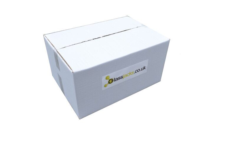 Glassware storage cardboard box with internal dividers