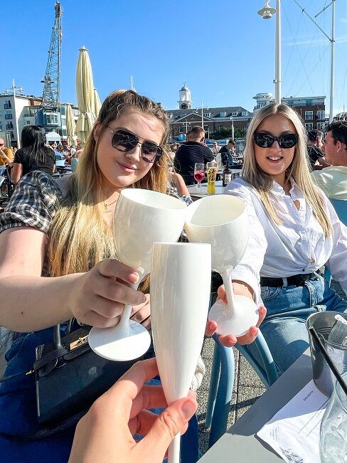 Elite Premium White Plastic Champagne Flutes - Image 6