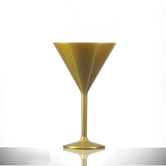 Premium Polycarbonate Gold Plastic Martini Glass 7oz - 6 Pack - Image 3