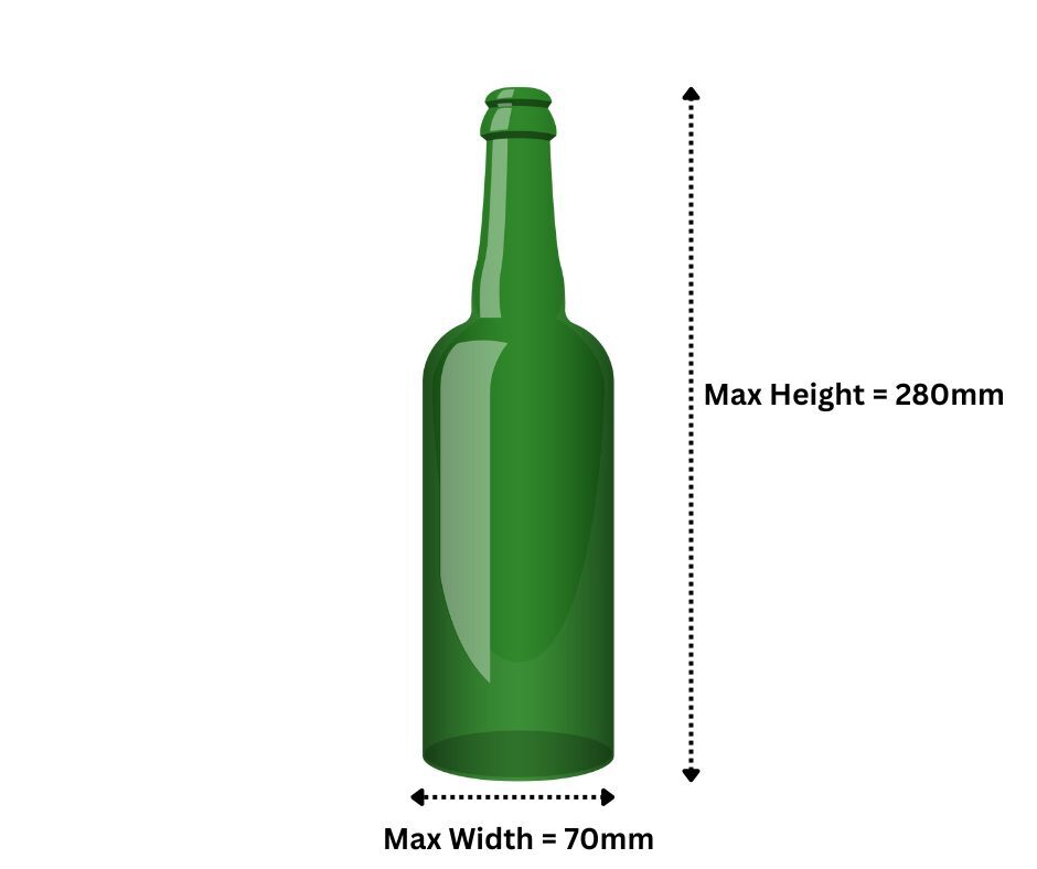 20 Cell Bottle Sizing for Bottle Crate - Glassjacks