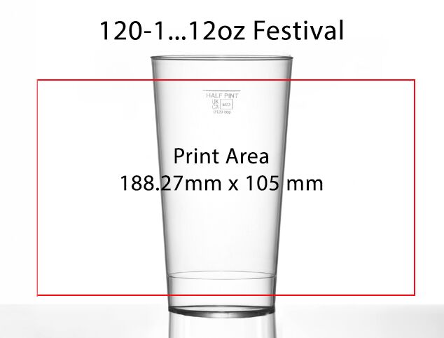 Drinking Plastic Polycarbonate Glasses Cups Print Area - Oversized 12oz