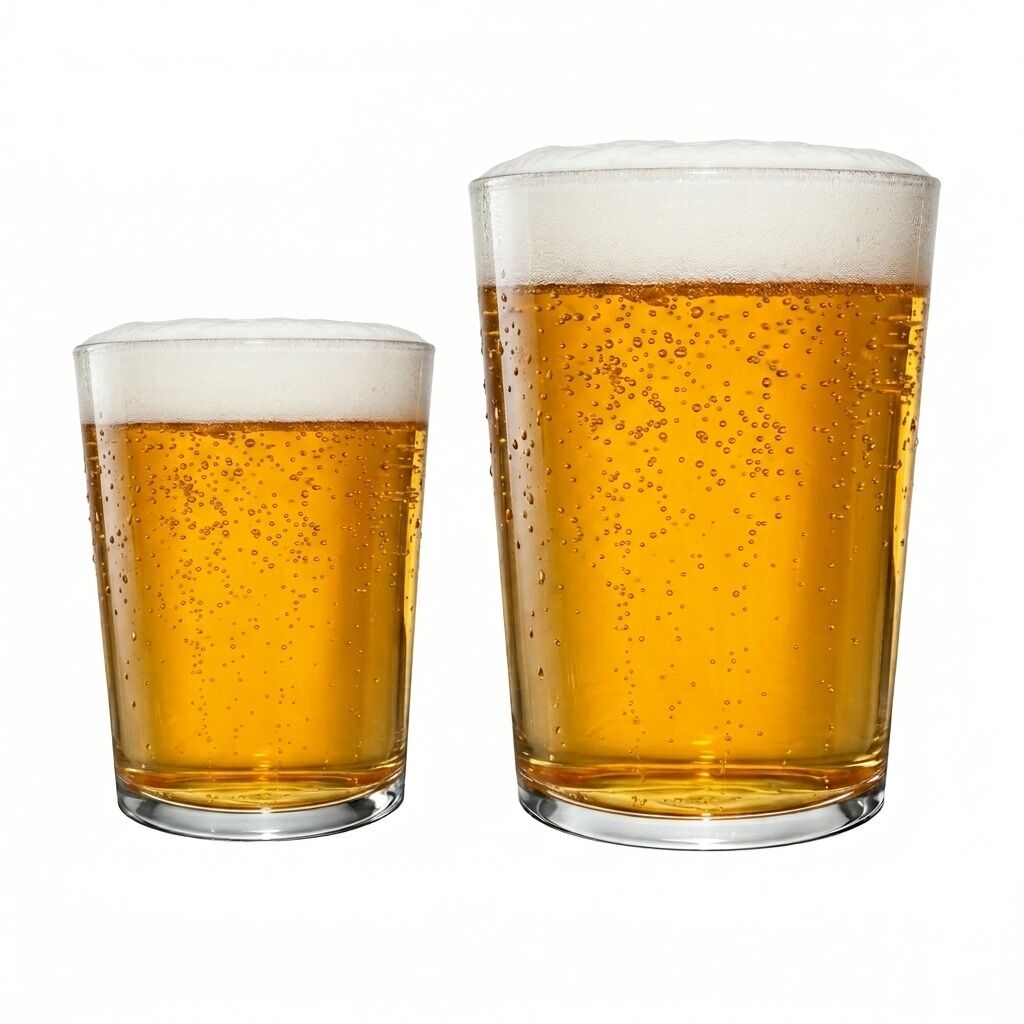 Stubby Plastic Beer Pint and half pint